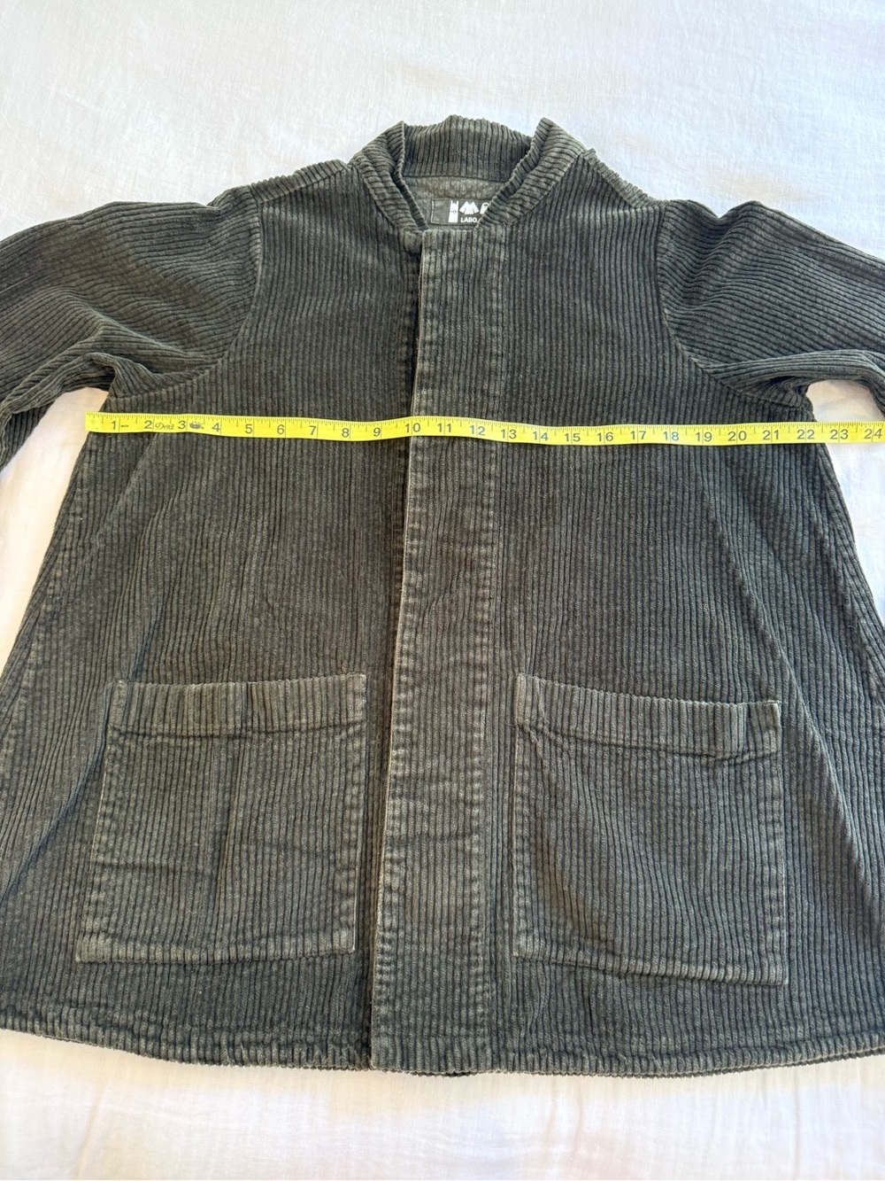 Labo.Art Giacca Pina Velluto Lichene Green Corduroy Coat Chore Jacket - Picture 9 of 11